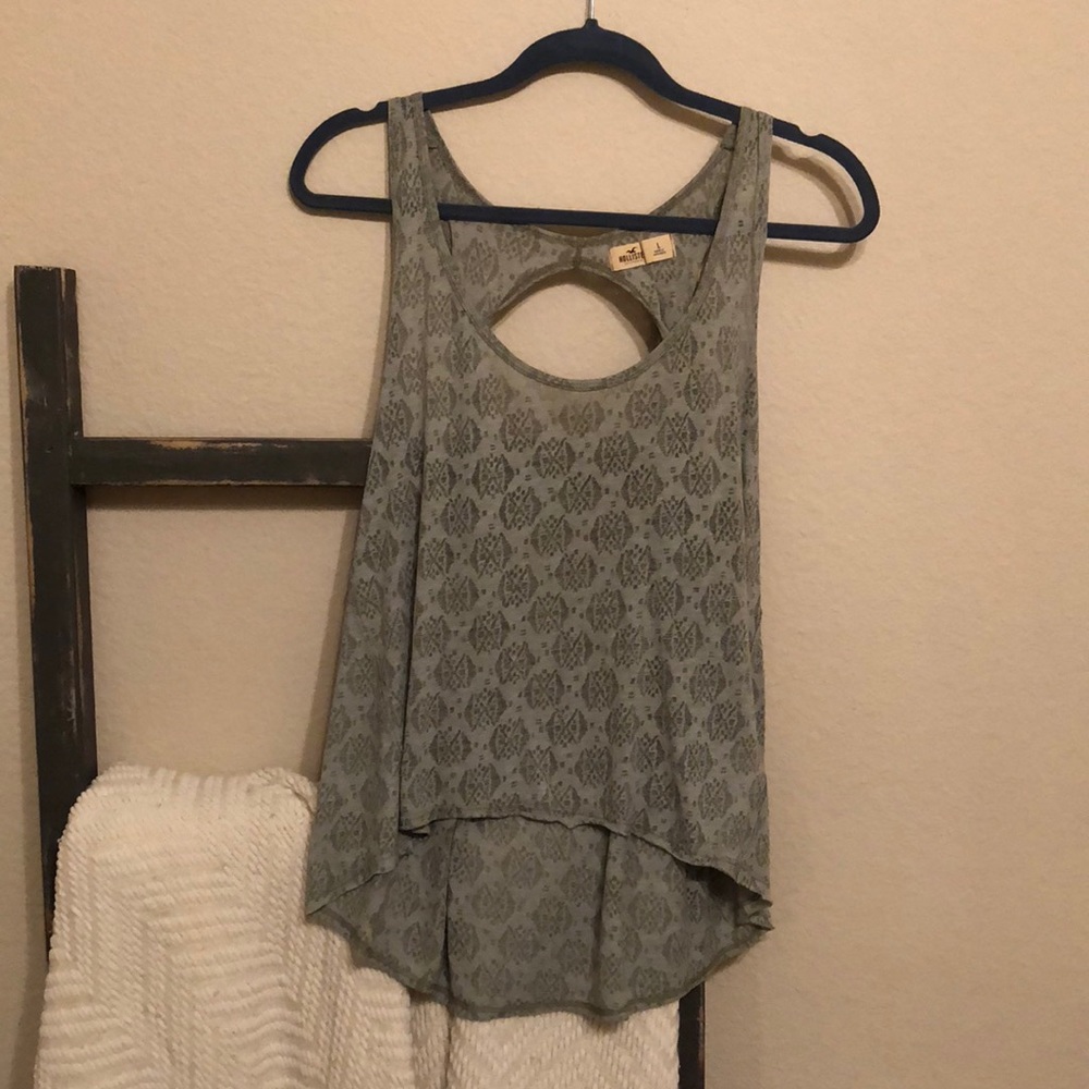 Hollister ashy green tank top